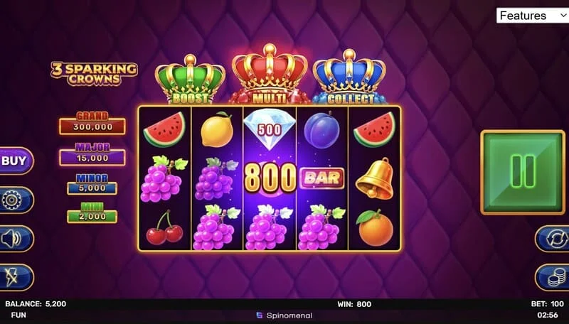 3 Sparking Crowns печалба от основна игра