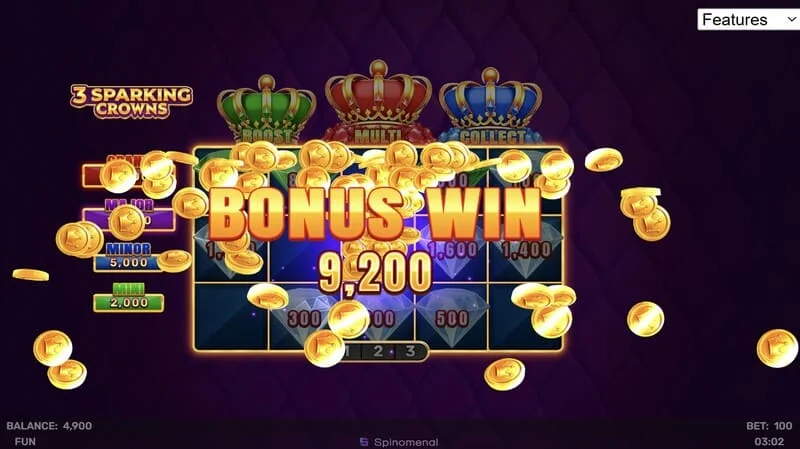 3 Sparking Crowns бонус печалба