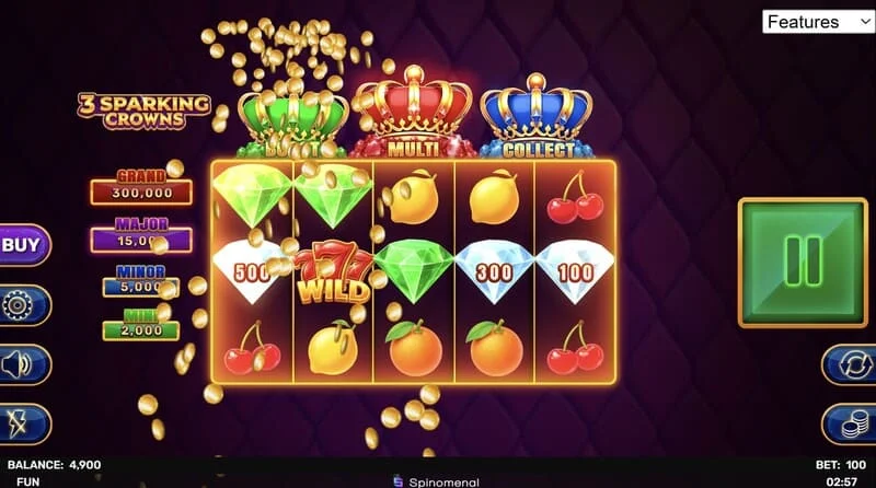 3 Sparking Crowns Wild печалба